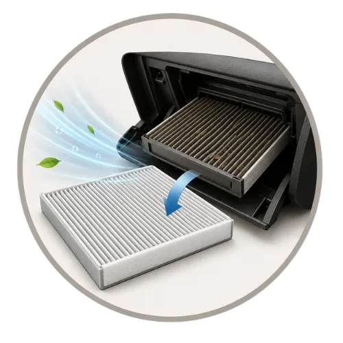 Penggantian filter AC mobil